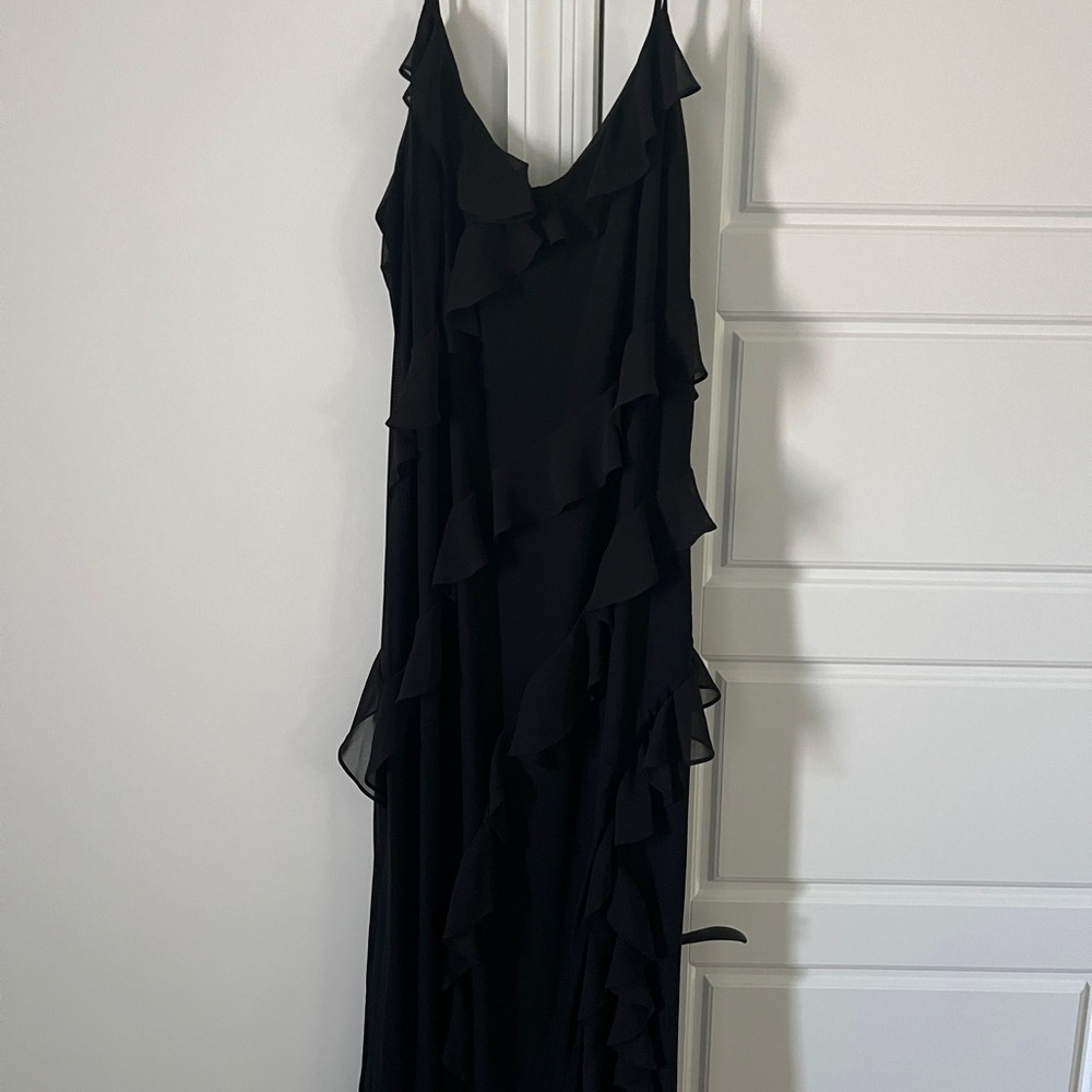 Arula Bridgette black ruffle dress
